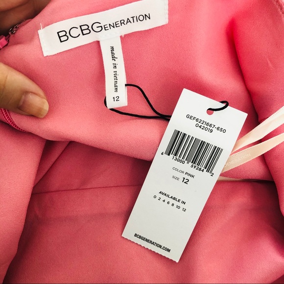BCBGeneration Cocktail Dress 12 Pink Cross-Back - Picture 7 of 9